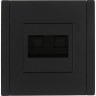 Двойная розетка RJ11+RJ45 IEK FORTEPIANO категория 5E FP135 черный FP-KT20-O-1-K02